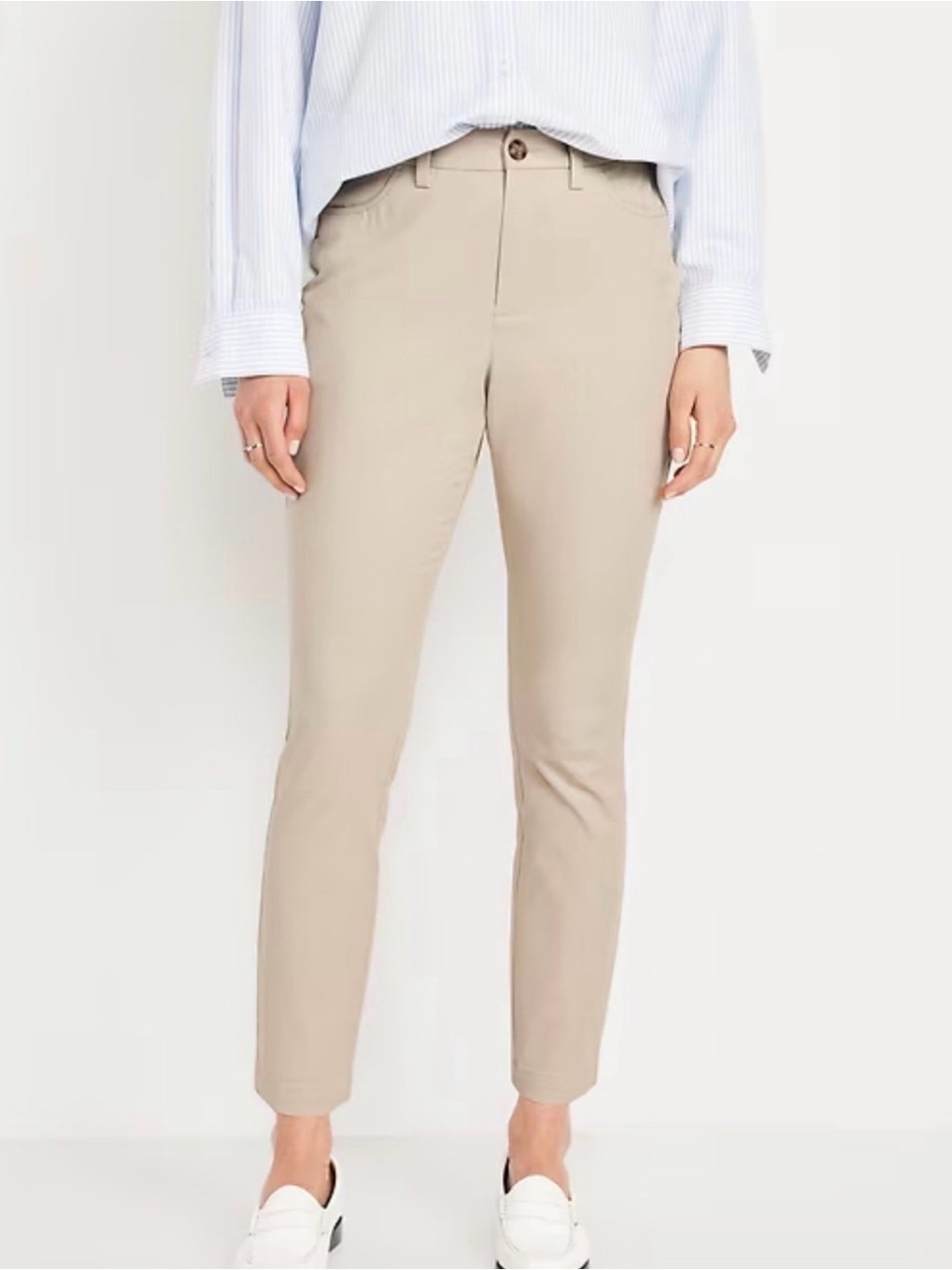 Old Navy Light Tan Ankle-Length Slim Pants